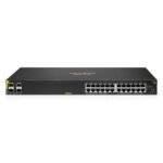 HPE Aruba 6100 24G Class4 PoE 4SFP+ - Conmutador - Gestionado - 24 x 10/100/1000 (PoE+) + 4 x 1 Gigabit / 10 Gigabit SFP+ - flujo de aire de lado a lado - montaje en rack - PoE+ (370 W)