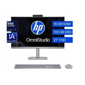 HP OmniStudio 27-cs0272la - All-in-one - Intel Core Ultra 7 155H / 4.8 GHz - DDR5 SDRAM - 512 GB HDD - 27" - UMA - Windows 11 Home - White