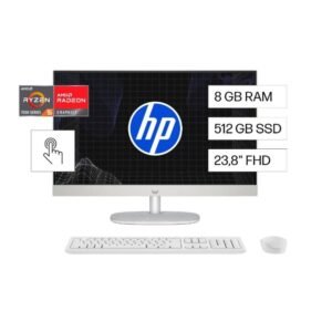 HP - All-in-one - AMD Ryzen 5 7520U / 4.8 GHz - DDR5 SDRAM - 512 GB HDD - 23.8" - Integrated graphics - Windows 11 Home - White - BA1V8LA#ABM