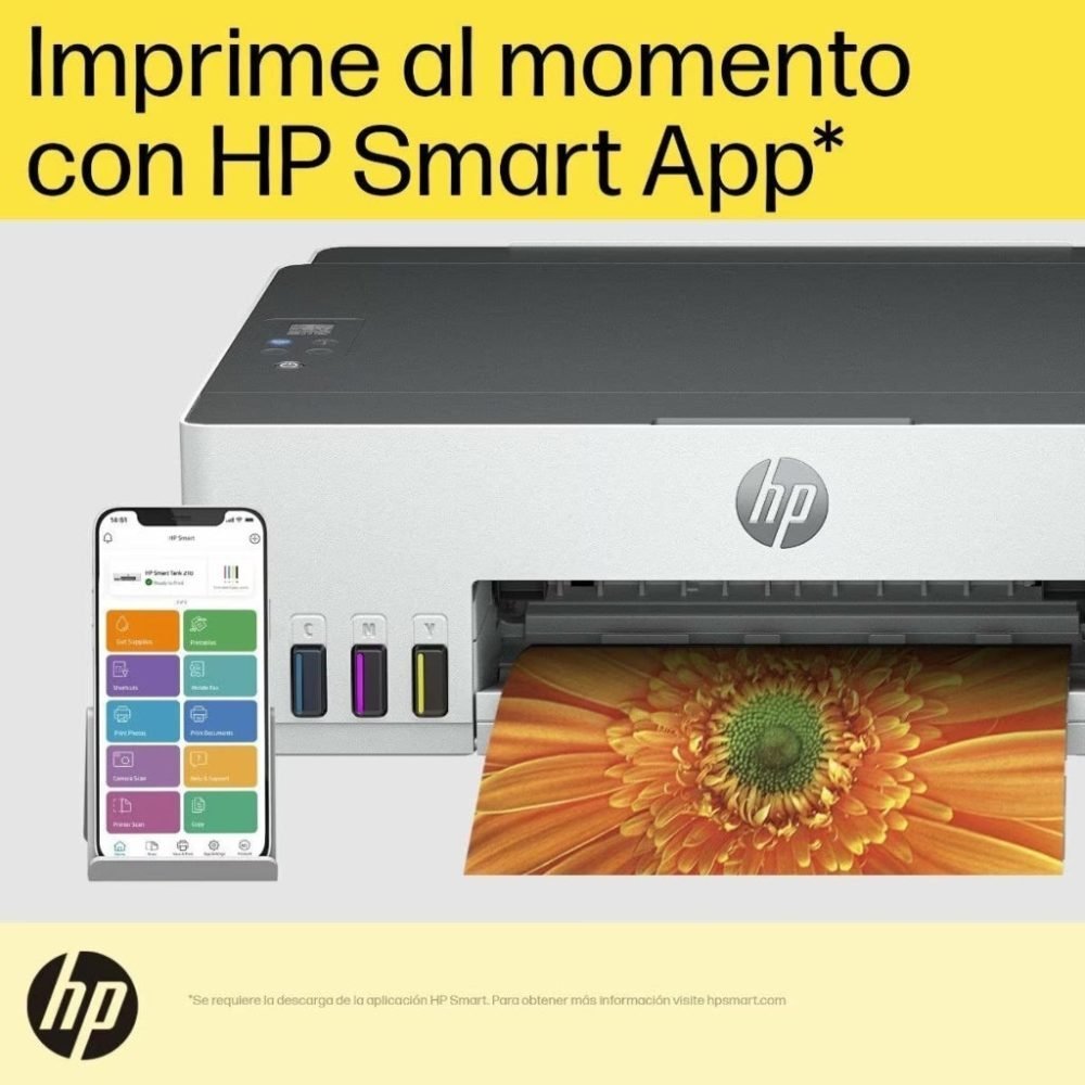 HP Smart Tank 210 PR WLS 12/5PPM 110/220V EN SP - Wifi - Continuous Ink - Smart App Duplex - Thermal Inkjet - Imagen 3