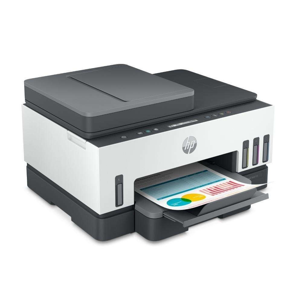 HP Smart Tank 750 All-in-One - Impresora multifunción - color - chorro de tinta - rellenable - Letter A (216 x 279 mm)/A4 (210 x 297 mm) (original) - A4/Legal (material) - hasta 13 ppm (copiando) - hasta 15 ppm (impresión) - 250 hojas