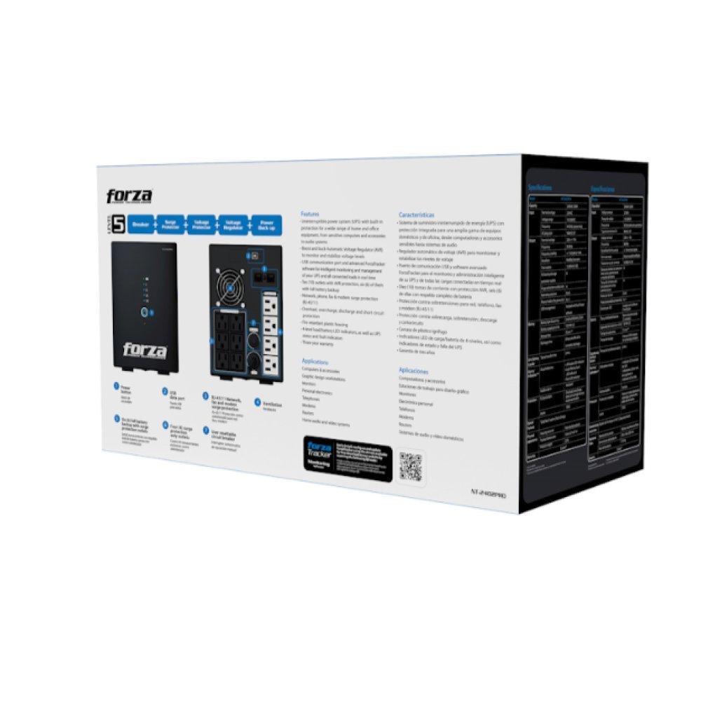 Forza - UPS - Line interactive - 1200 Watt - 2400 VA - AC 110/120 V - USB Software - Imagen 6