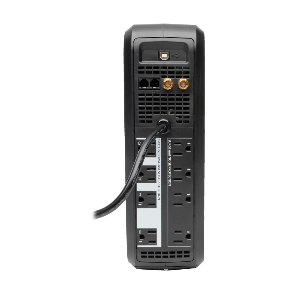 Eaton Tripp Lite Series UPS Smart 1000VA 500W Back Up Tower LCD AVR 120V USB Coax RJ45 - UPS - CA 120 V - 500 vatios - 1000 VA - conectores de salida: 8 - negro - Imagen 4