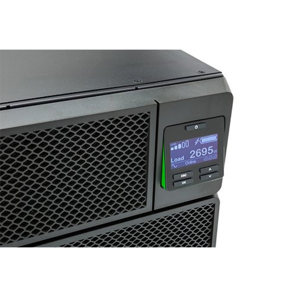 APC Smart-UPS SRT 6000VA RM - UPS (montaje en bastidor) - CA 208 V - 6000 vatios - 6000 VA - Ethernet 10/100 USB - conectores de salida: 17 - 6U - negro - con Transformador reductor de 208/240 V a 120 V - para P/N: AR4024SP AR4024SPX429 AR4024SPX431 AR402 - Imagen 4