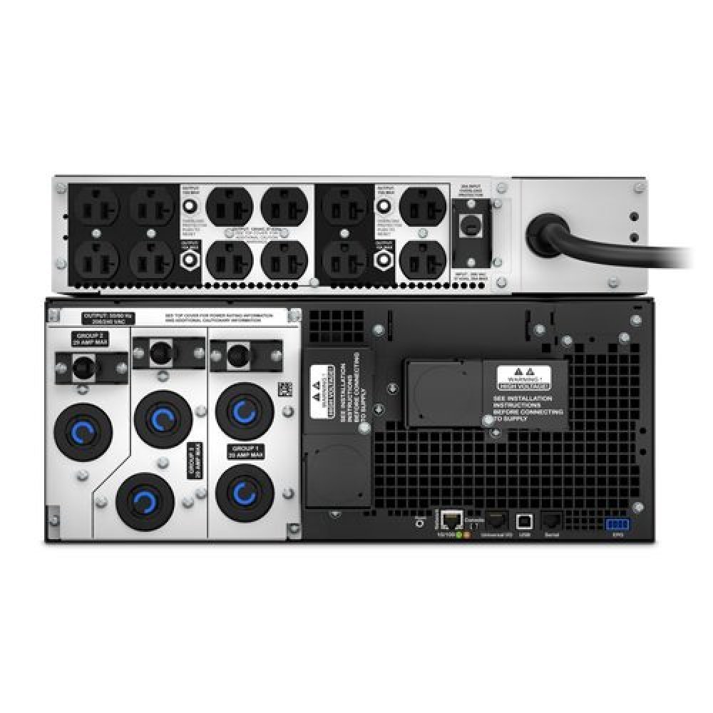 APC Smart-UPS SRT 6000VA RM - UPS (montaje en bastidor) - CA 208 V - 6000 vatios - 6000 VA - Ethernet 10/100 USB - conectores de salida: 17 - 6U - negro - con Transformador reductor de 208/240 V a 120 V - para P/N: AR4024SP AR4024SPX429 AR4024SPX431 AR402 - Imagen 5
