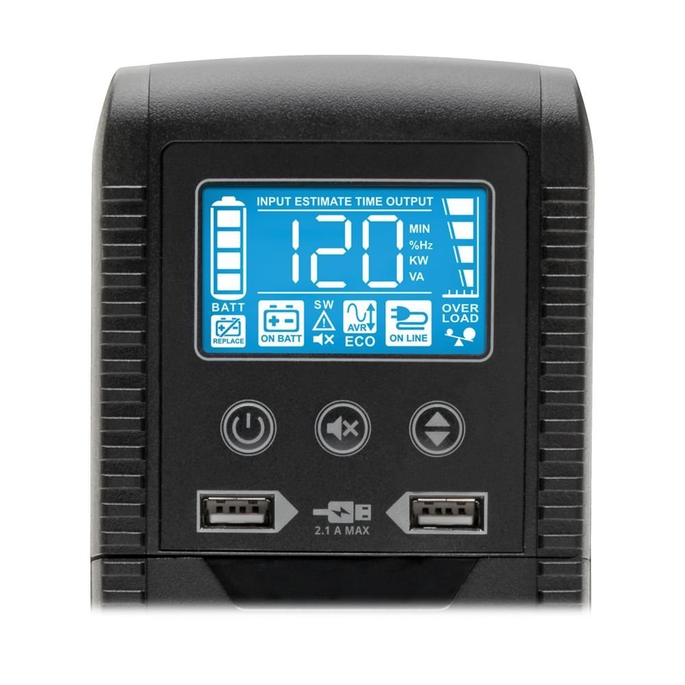 Eaton Tripp Lite Series 1000VA UPS Eco Green Battery Back Up AVR 120V USB Line Interactive - UPS - CA 120 V - 600 vatios - 1000 VA - 1 fase - USB - conectores de salida: 8 - Imagen 4