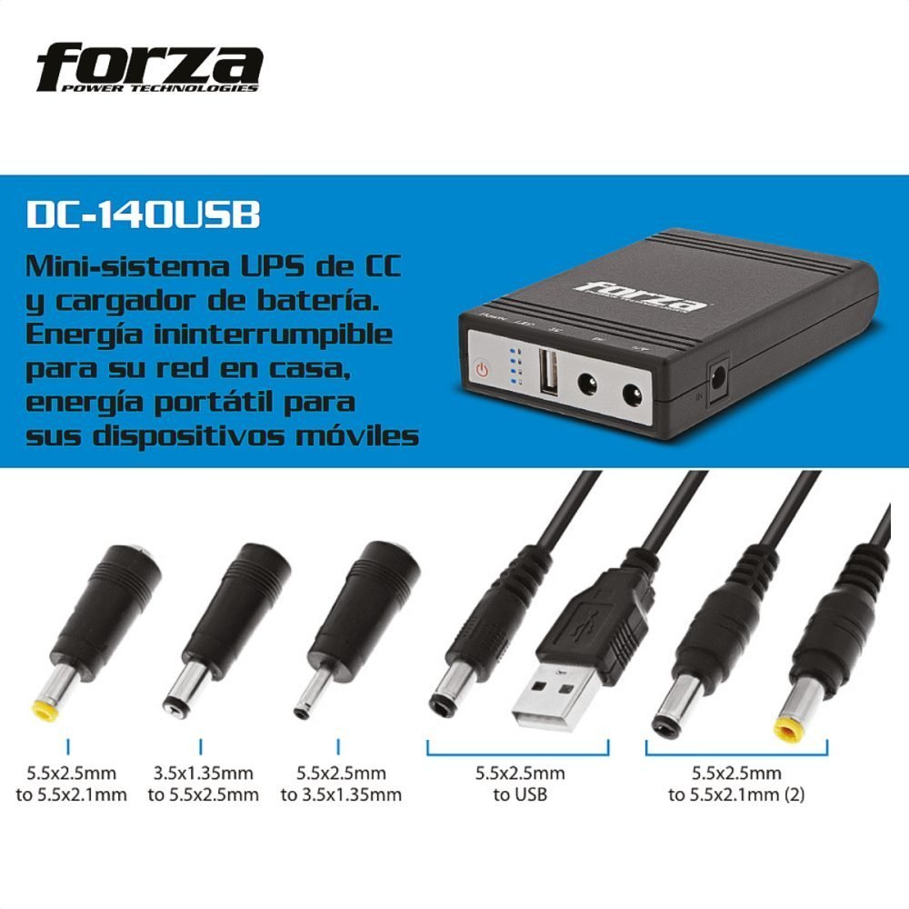 Forza - Battery backup - DC - 24 Watt - AC 100-120/200-240 V - 5/9/12V Output - Imagen 2