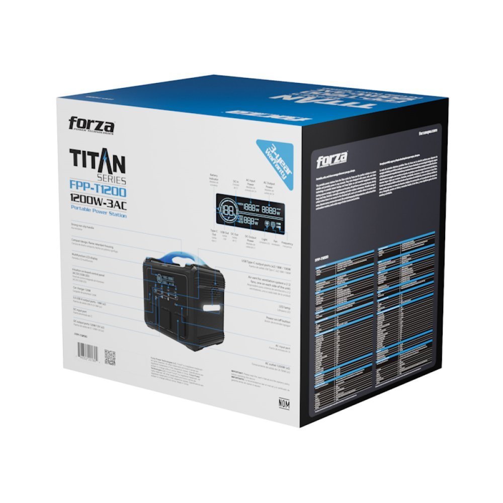Forza Titan Series - Battery backup - 1200 Watt - AC 110/120 V - 3AC/8DC 3.75V LiMnFePO4 - Imagen 5