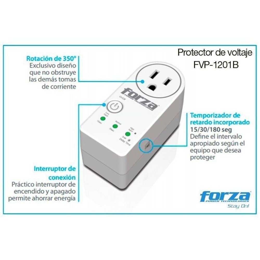 Forza Surge P FVP-1201B 900J 1 Out 110V US - Imagen 4