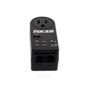 Forza Surge Zion 2K10 - Supresor de sobrevoltaje - 110V US - 1 RJ45 - 1 Salida - Rango de Voltaje 90-140 VAC - Proteccion de Picos IMAX 18000A - Color Negro