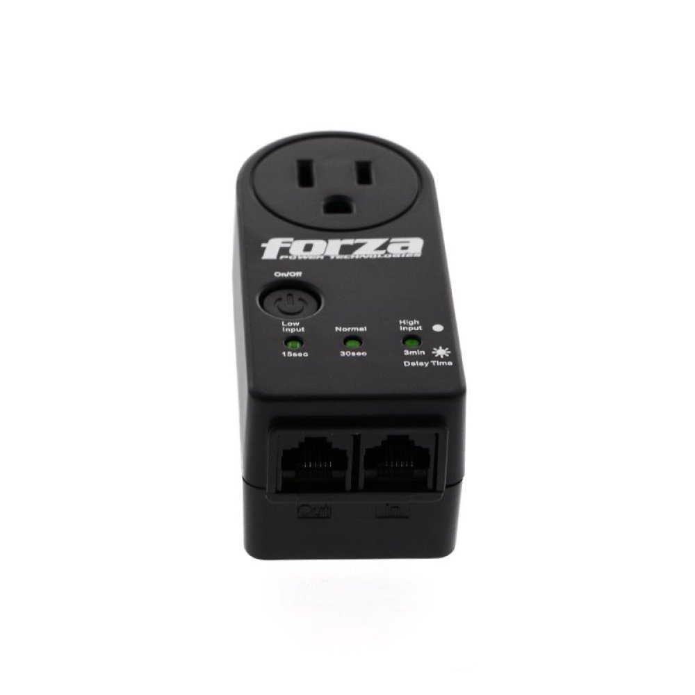Forza Surge Zion 2K10 - Supresor de sobrevoltaje - 110V US - 1 RJ45 - 1 Salida - Rango de Voltaje 90-140 VAC - Proteccion de Picos IMAX 18000A - Color Negro - Imagen 2