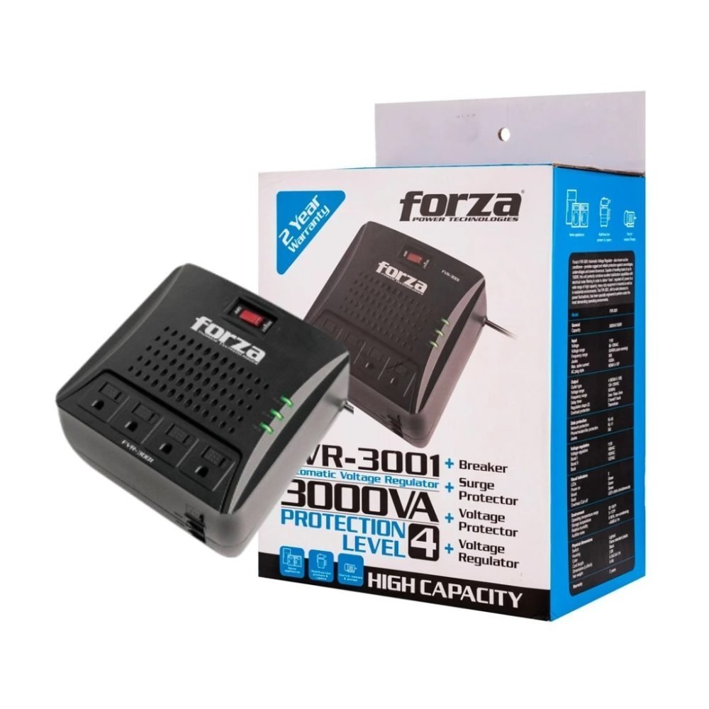 Forza FVR Series FVR-3001 - Regulador automático de voltaje - CA 110/120 V - 1500 vatios - 3000 VA - conectores de salida: 4 - Imagen 2