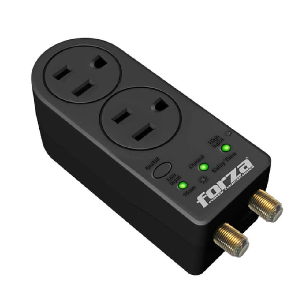 Forza Power Technologies - Automatic voltage regulator - Forza Voltage Protector FVP-0200C Coaxial 2 Out 110V US Plug - Imagen 3