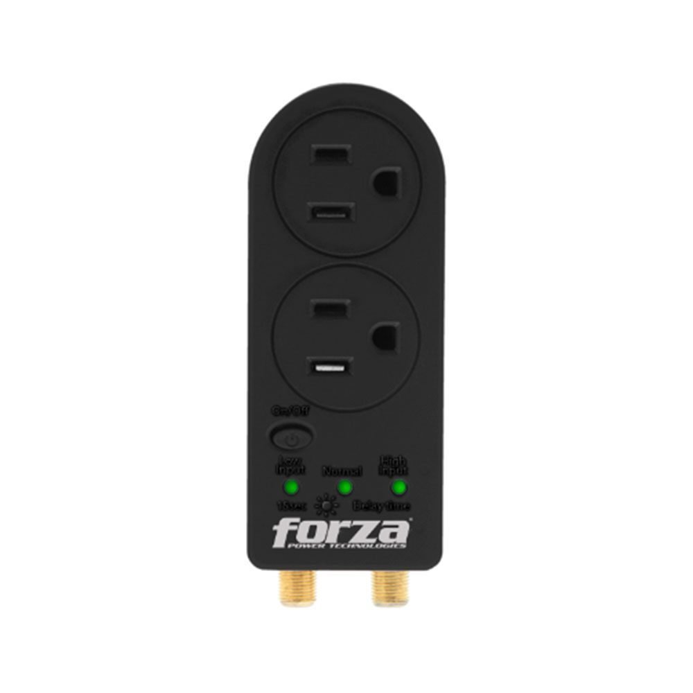 Forza Power Technologies - Automatic voltage regulator - Forza Voltage Protector FVP-0200C Coaxial 2 Out 110V US Plug - Imagen 6
