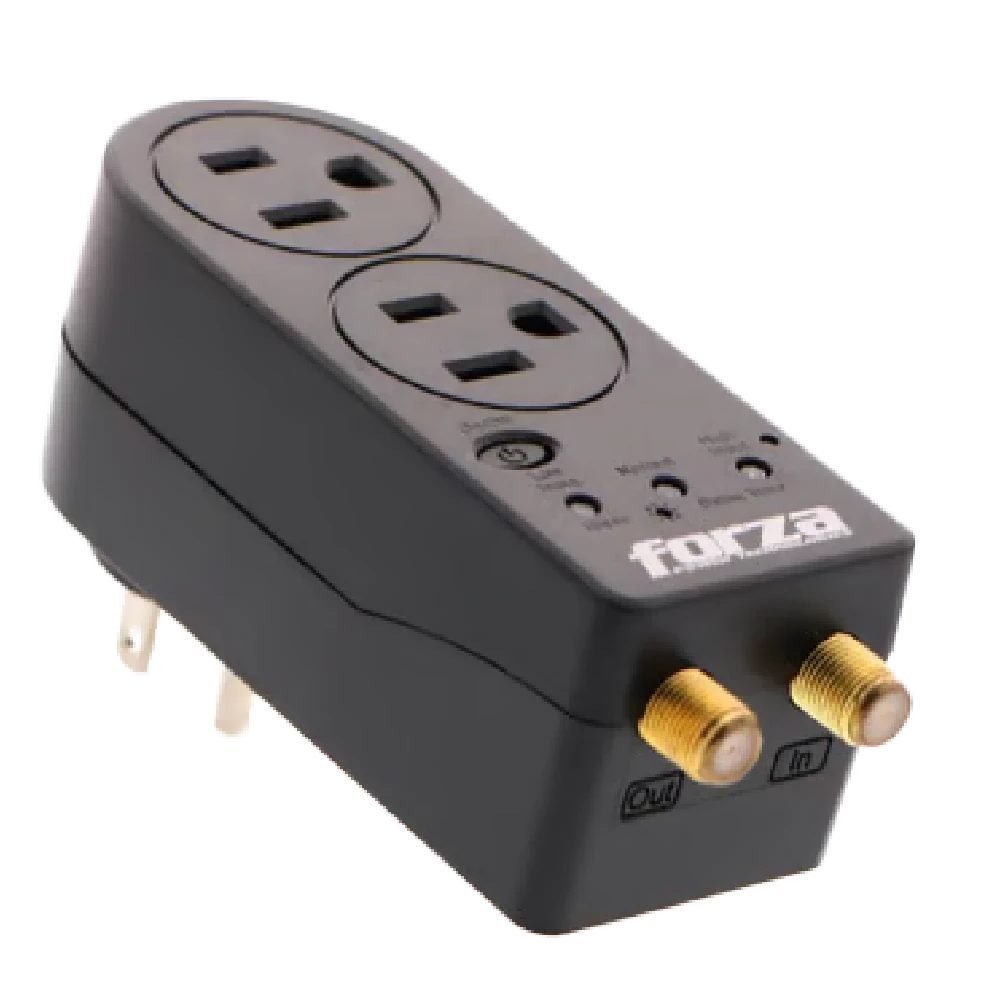 Forza Power Technologies - Automatic voltage regulator - Forza Voltage Protector FVP-0200C Coaxial 2 Out 110V US Plug - Imagen 7