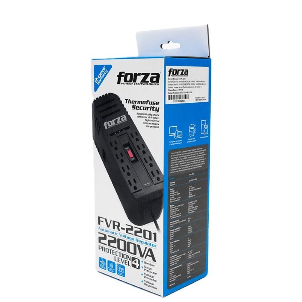Forza Power - Forza - Adaptador de corriente - Externa - CA 115 V - 8 Tomas de Corriente - 2200 VA - Imagen 3