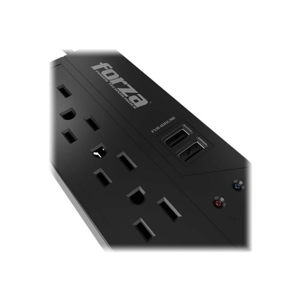 Forza FVR Series FVR-1011USB - Regulador automático de voltaje - CA 115 V - 500 vatios - 1000 VA - conectores de salida: 4 - negro - Imagen 3