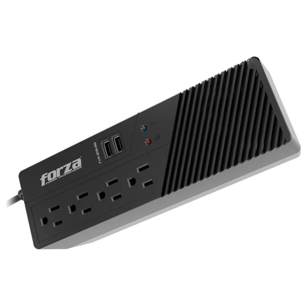 Forza FVR Series FVR-1011USB - Regulador automático de voltaje - CA 115 V - 500 vatios - 1000 VA - conectores de salida: 4 - negro - Imagen 6