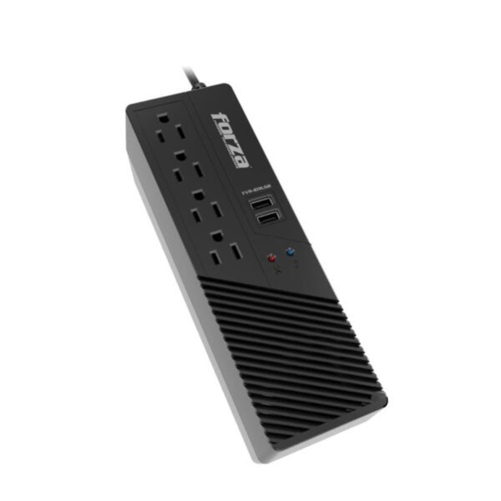 Forza FVR Series FVR-1011USB - Regulador automático de voltaje - CA 115 V - 500 vatios - 1000 VA - conectores de salida: 4 - negro - Imagen 8