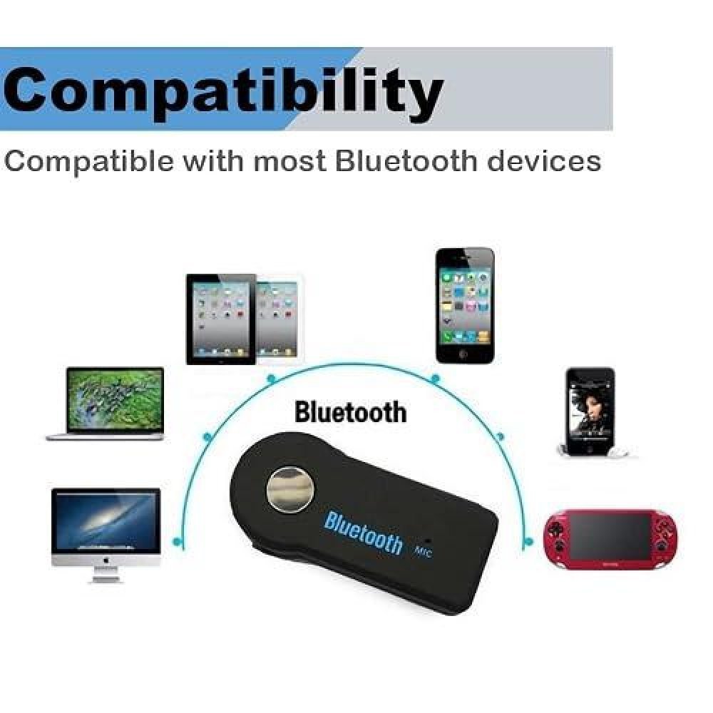 Kit receptor de música Bluetooth inalámbrico 3.5 mm AUX Audio Stereo para hogar y automóvil - Imagen 3