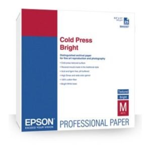 [Empaque Dañado] Epson Cold Press Natural - Algodón - mate - 19 mm - Rollo (61 cm x 15,2 m) - 340 g/m² - 1 bobina(s) papel de trapo - para SureColor SC-P10000, P20000, P6000, P7000, P7500, P8000, P9000, T3000, T3200, T5200, T7200