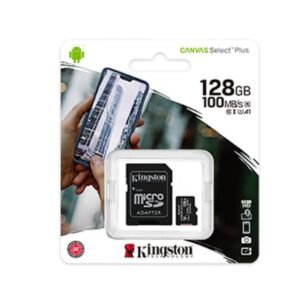 Kingston Canvas Select Plus - Tarjeta de memoria flash (adaptador microSDXC a SD Incluido) - 128 GB - A1 / Video Class V10 / UHS Class 1 / Class10 - microSDXC UHS-I