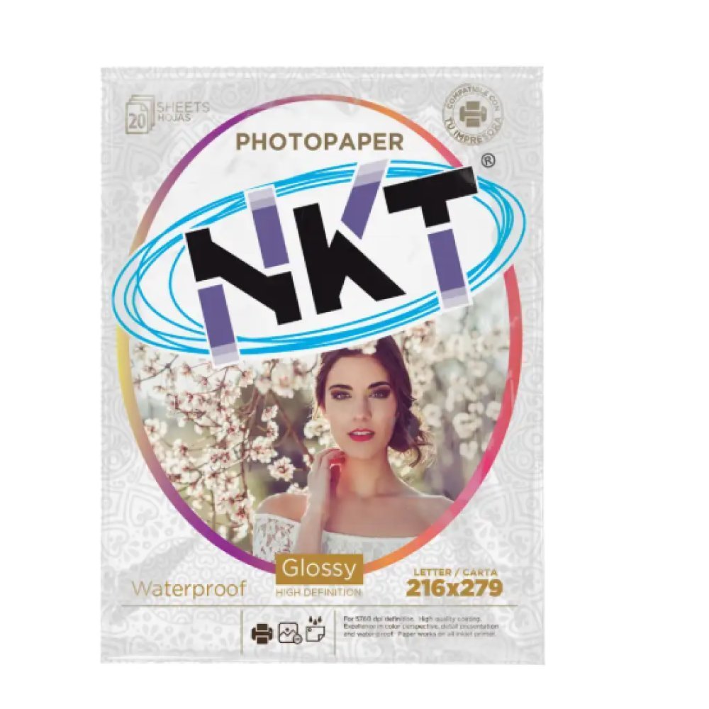 Photo paper nkt Glossy 20 Hojas Carta - Imagen 2