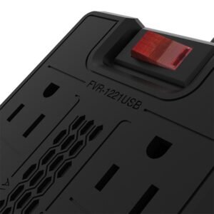 Regulador de Voltaje Forza FVR-1221USB - 1200VA / 600W con 8 Tomas y 2 Puertos USB