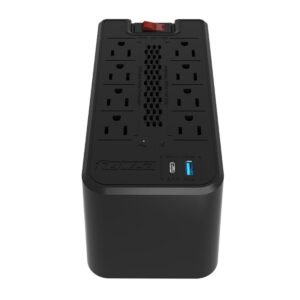Regulador de Voltaje Forza FVR-1221USB - 1200VA / 600W con 8 Tomas y 2 Puertos USB (Detalle Estético)